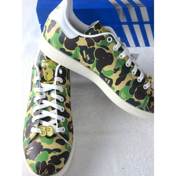 Adidas Bape x Stan Smith Men's 30th Anniversary Camo Shoes Size 10 NIB IG8949 - Picture 6 of 7